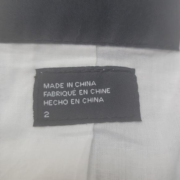 Armani Exchange Womens Bold Linen Blazer Black White Size 2 - Picture 8 of 9